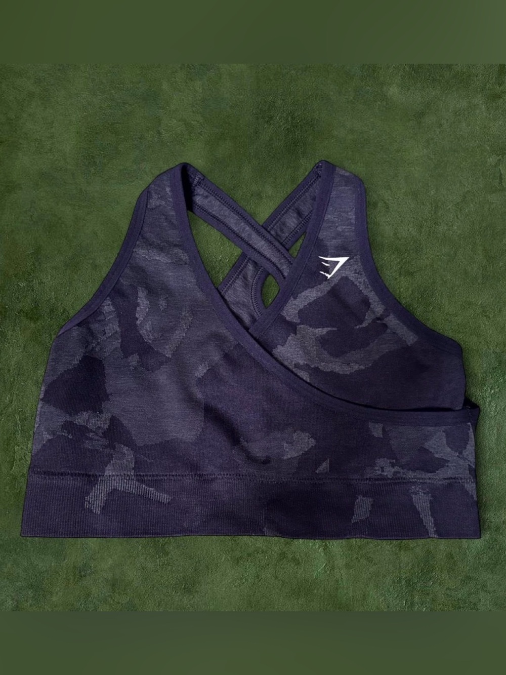 GYMSHARK Adapt Camo Seamless Sports Bra Grey Black